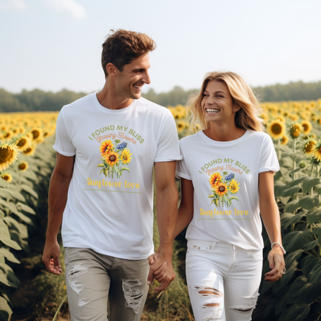"Blooming Bliss": Sunflower Love - Short sleeve t-shirt for Flower Lovers