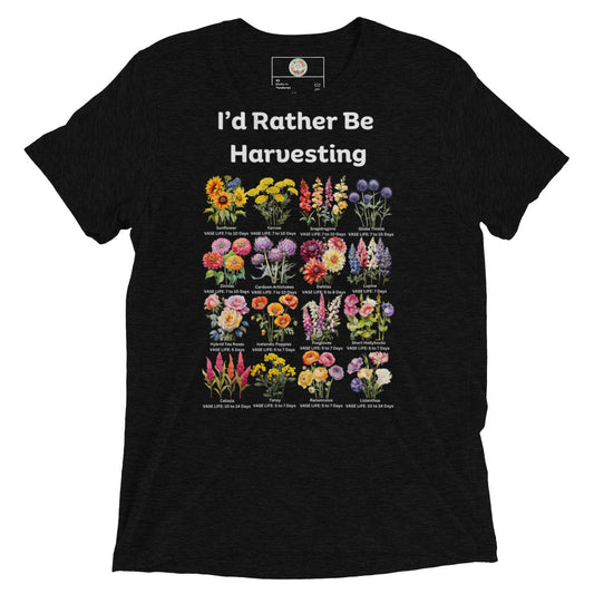 "Floral Whispers" I'd Rather Be Harvesting - Short sleeve t-shirt