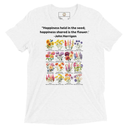 "Floral Whispers" Happiness held in the seed - Short sleeve t-shirt