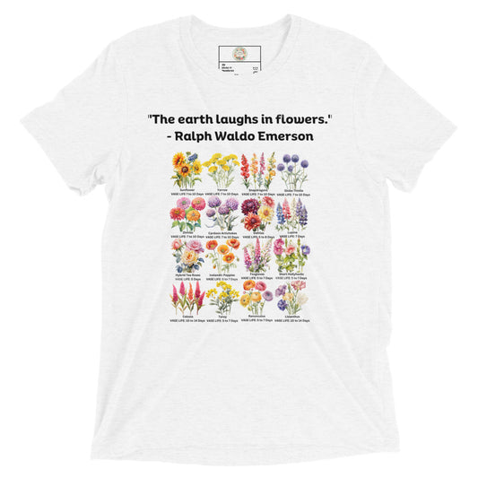 "Floral Whispers" The Earth Laughs In Flowers - Short sleeve t-shirt