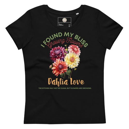 "Blooming Bliss": Dahlia Love - Women's Fitted Eco-T for Flower Lovers