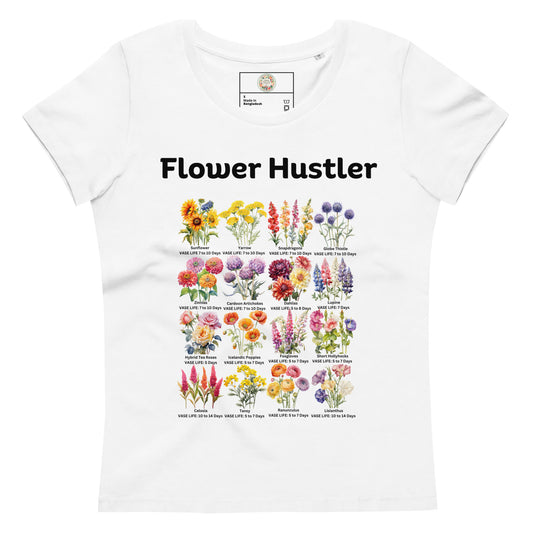 "Floral Whispers" Flower Hustler - Women's fitted eco tee