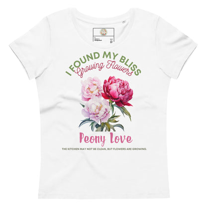 "Blooming Bliss": Peony Love - Women's Fitted Eco-T for Flower Lovers